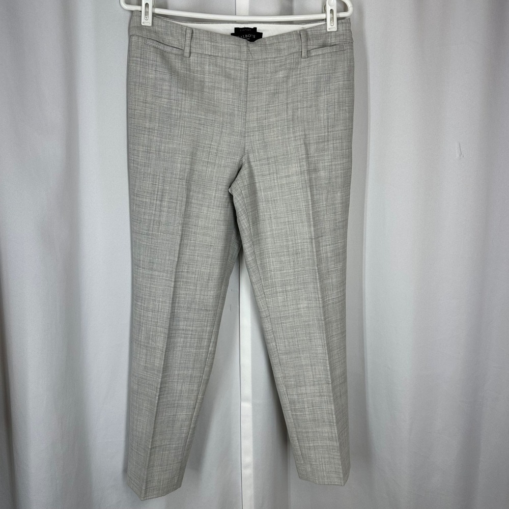 Talbots Chatham Petites 8P Gray Wool Blend Ankle Pants Slim Straight
